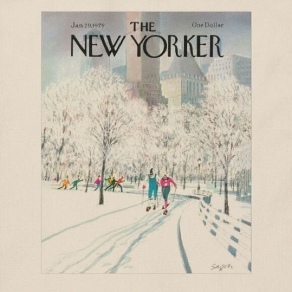 New Yorker Magazine Charles Saxon January 1979 Cover Tote - Picture 2 of 3